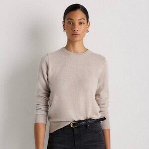 Quince Mongolian Cashmere Crewneck Sweater Heather Cloud Beige - Medium